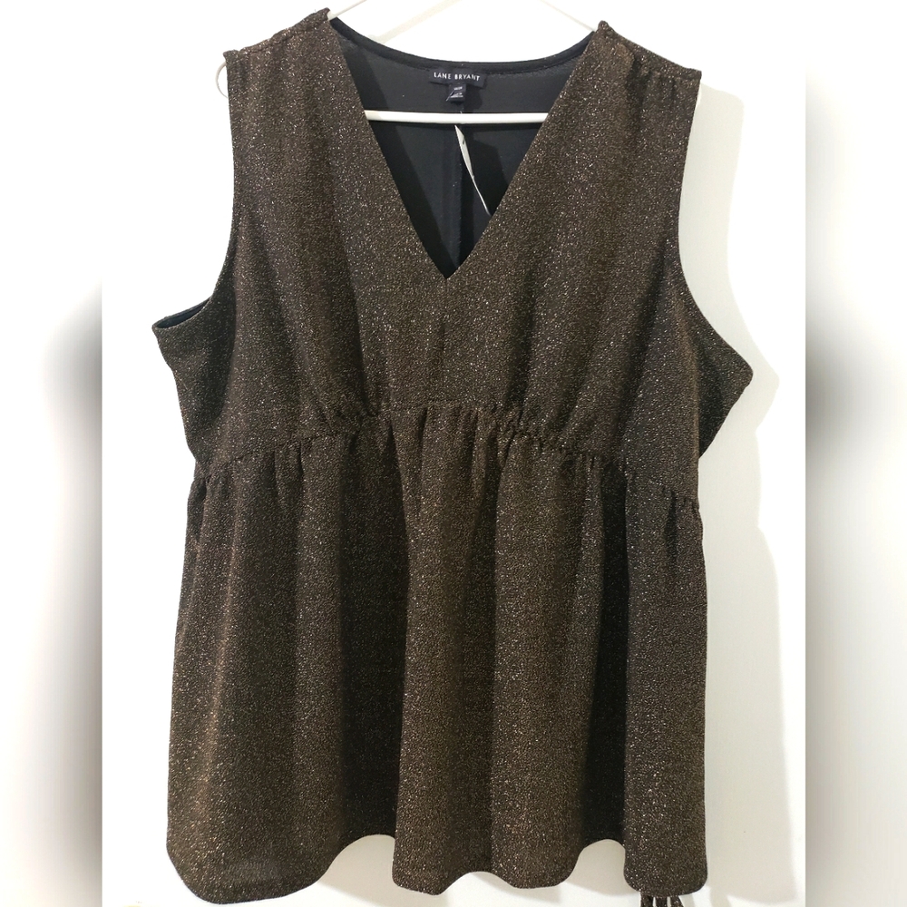 🆕️ NWT Lane Bryant Gold Sparkle Top